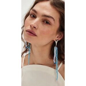 NWT Free People Reese Dangle Earrings Mixed Sky Blue